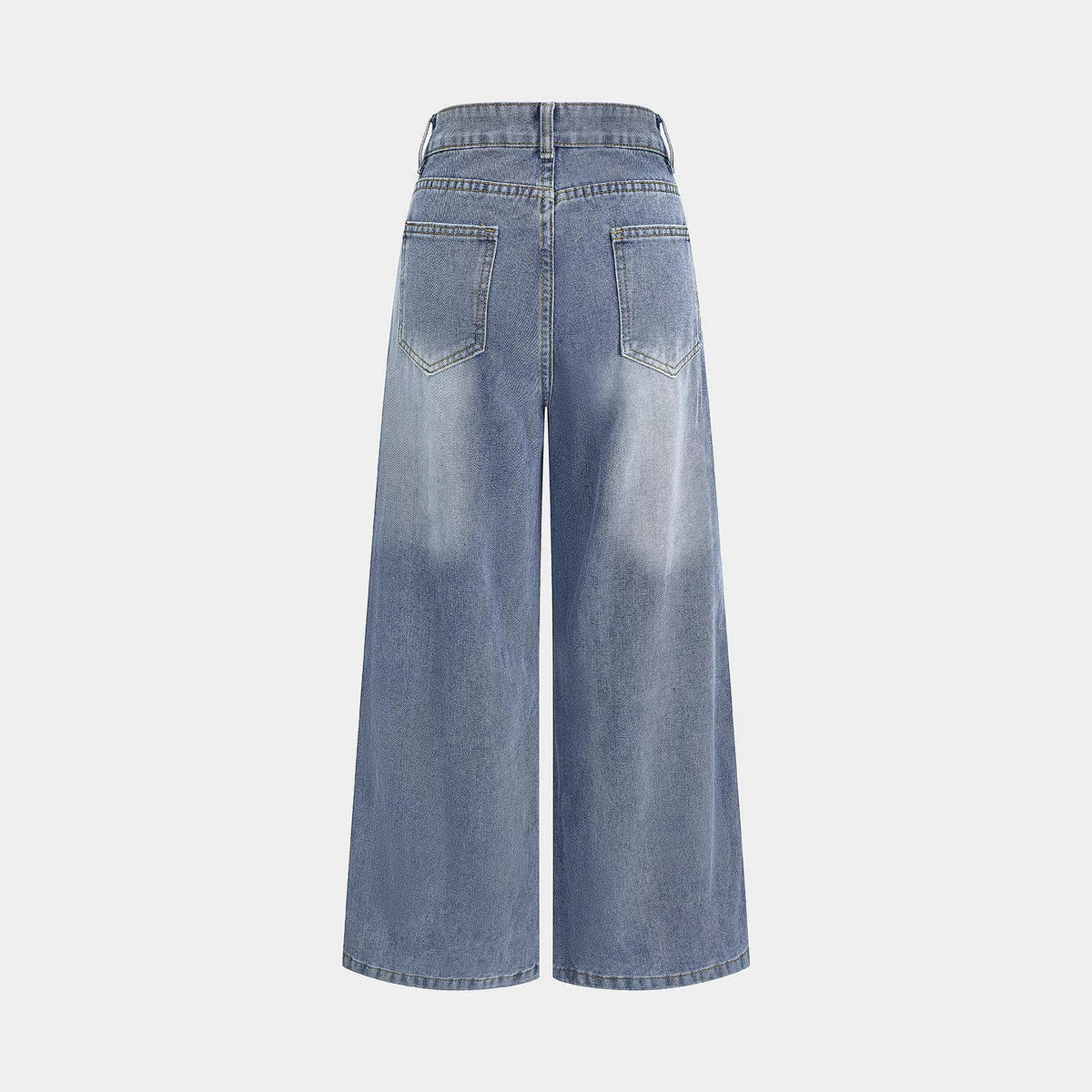 Asymmetrical denim jeans by Plush Fashion Hub featuring deconstructed street style design and distressed details.