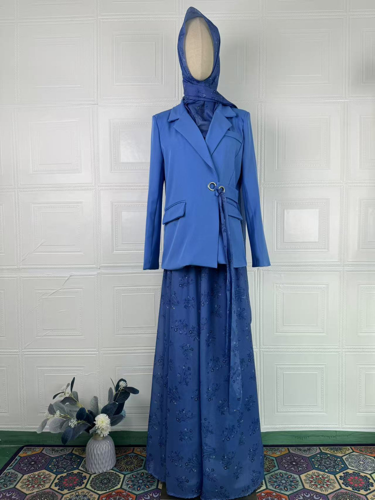 Elegant women's long sleeve maxi dress from Plush Fashion Hub, featuring a flowing silhouette and sophisticated design.