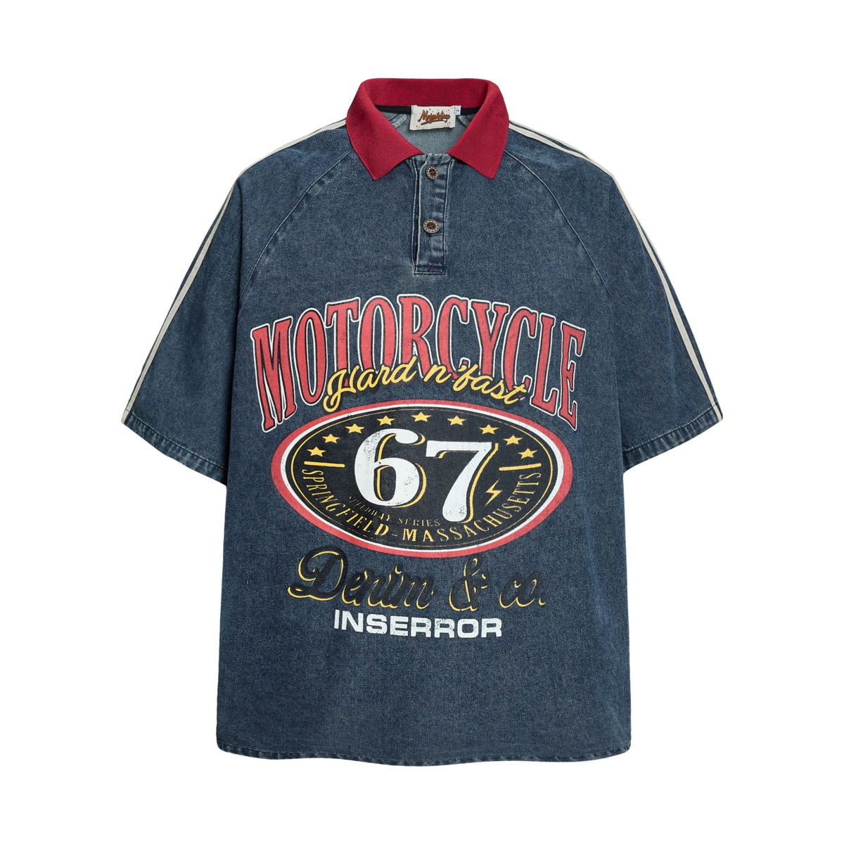 Used washed denim short sleeve shirt by eprolo, featuring a casual fit with a button-up front and classic denim texture.