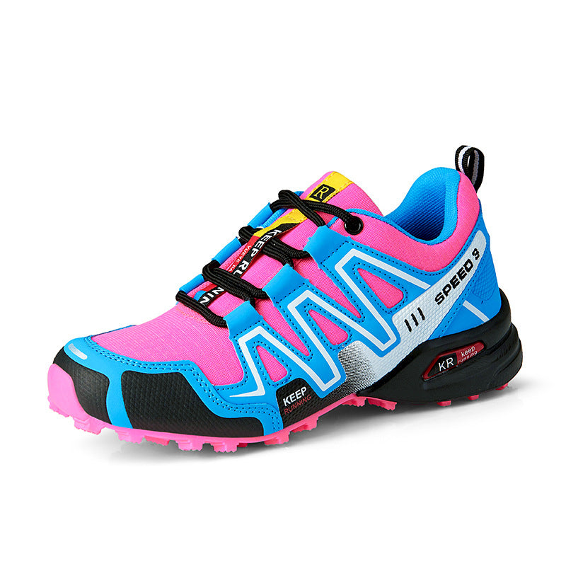 Plush Fashion Hub outdoor breathable hiking and trail running sneakers for men and women, large sizes, with rugged sole and mesh upper.