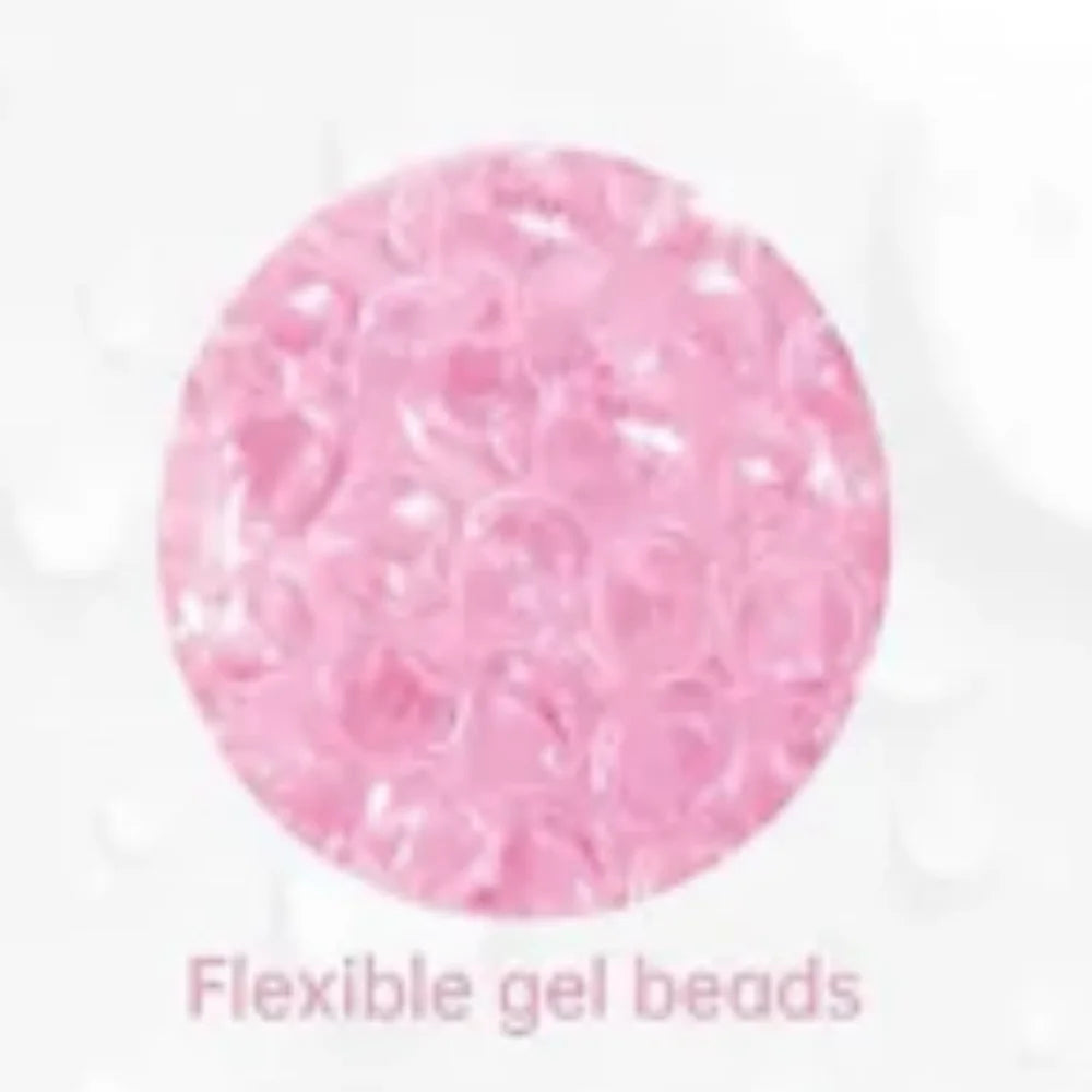 Pink gel bead material, featuring a clustered bead pattern with shiny highlights.