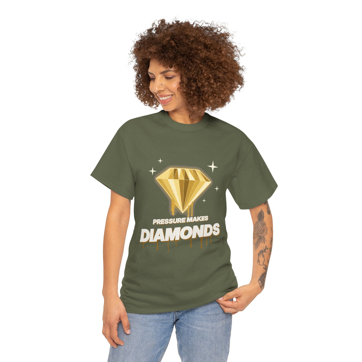 Pressure Makes Diamonds Tee – Black & Gold Streetwear