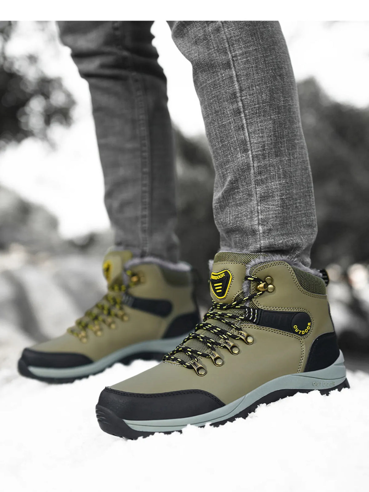 Men's lace-up ankle boots by Plush Fashion Hub featuring leather material and stylish design, suitable for casual or semi-formal wear.