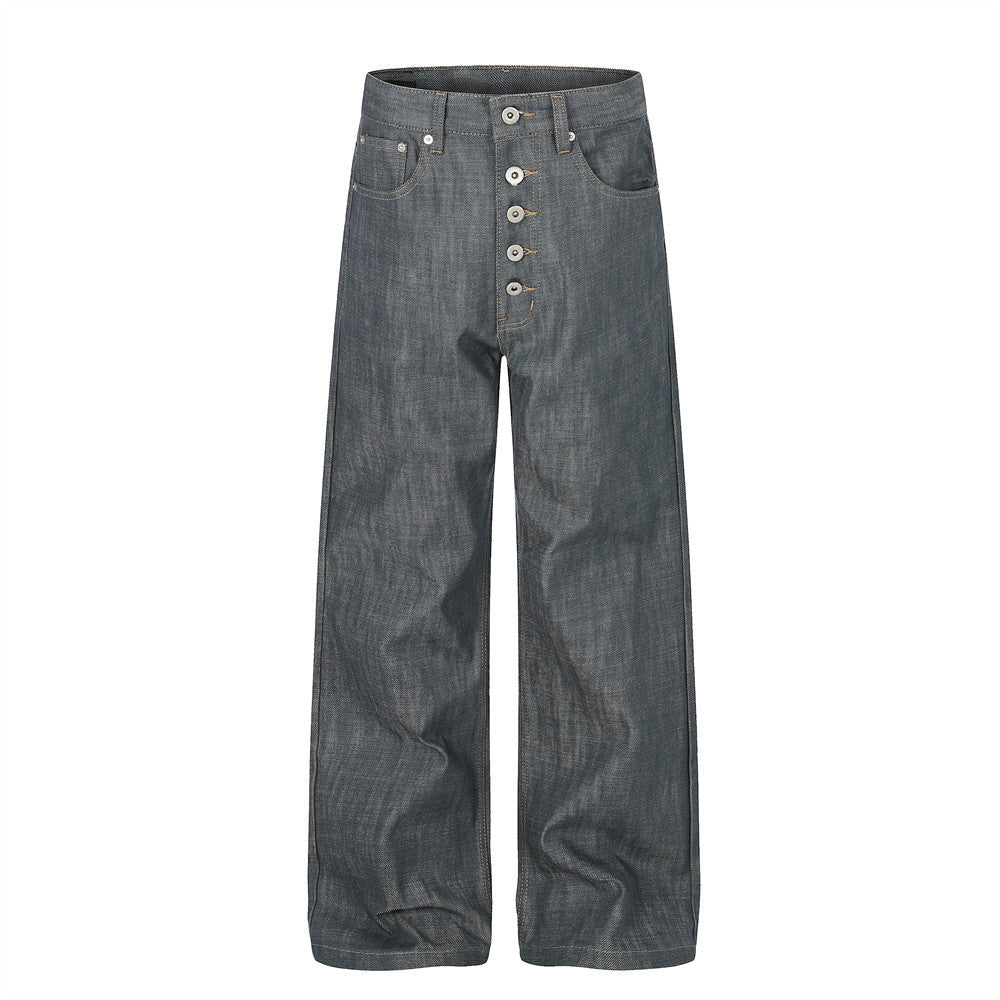 Plush Fashion Hub Western Edge straight leg pants in denim, featuring classic five-pocket design and a relaxed fit.