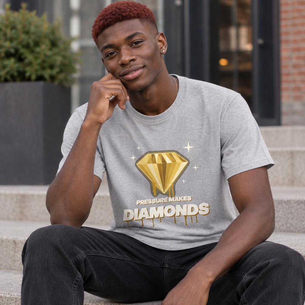 Pressure Makes Diamonds Tee – Black & Gold Streetwear