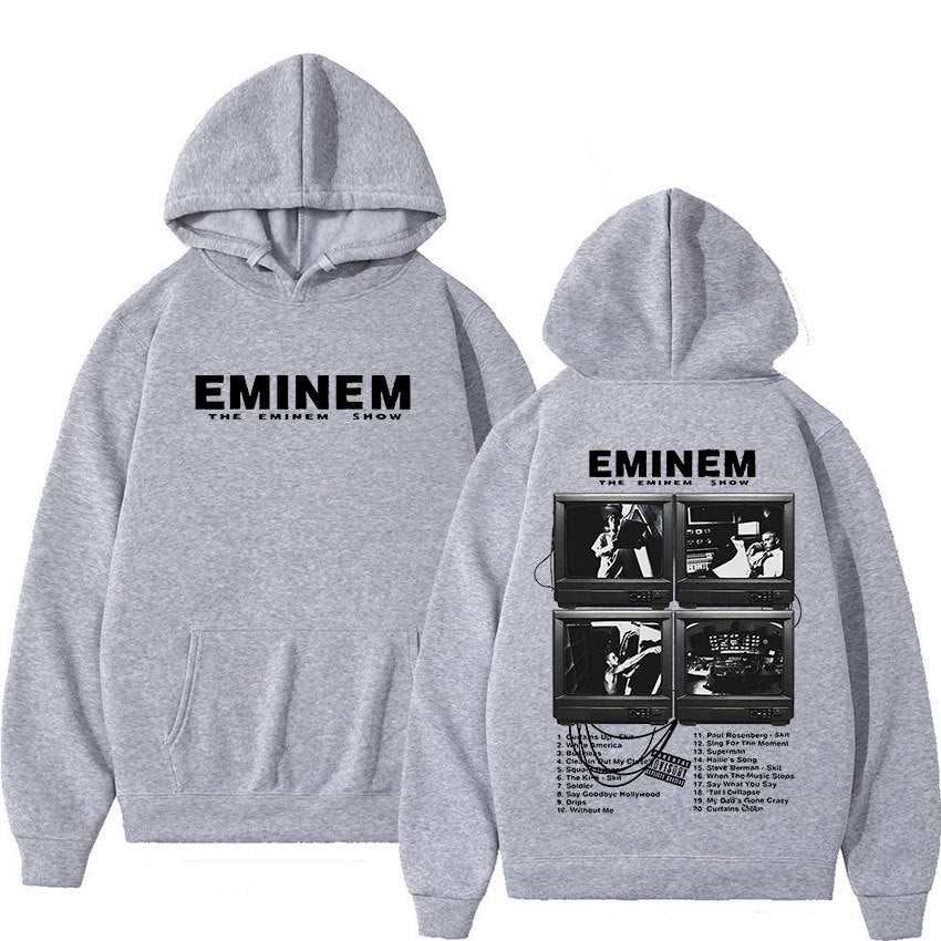 Eprolo Eminem World Tour hoodie, unisex fashion sweatshirt with graphic design, black and comfortable fit.
