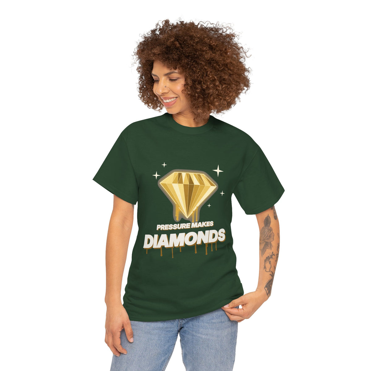 Pressure Makes Diamonds Tee – Black & Gold Streetwear