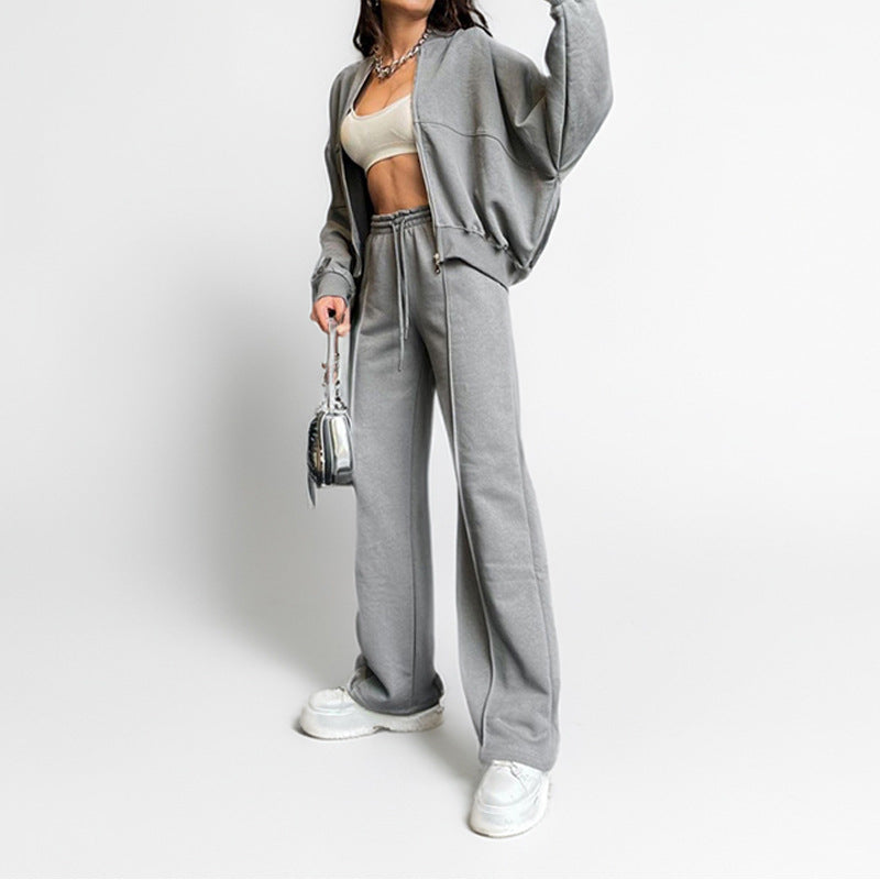 Plush Fashion Hub relaxed tie-waist lounge pants made of soft plush fabric, shown in a comfortable, casual fit.