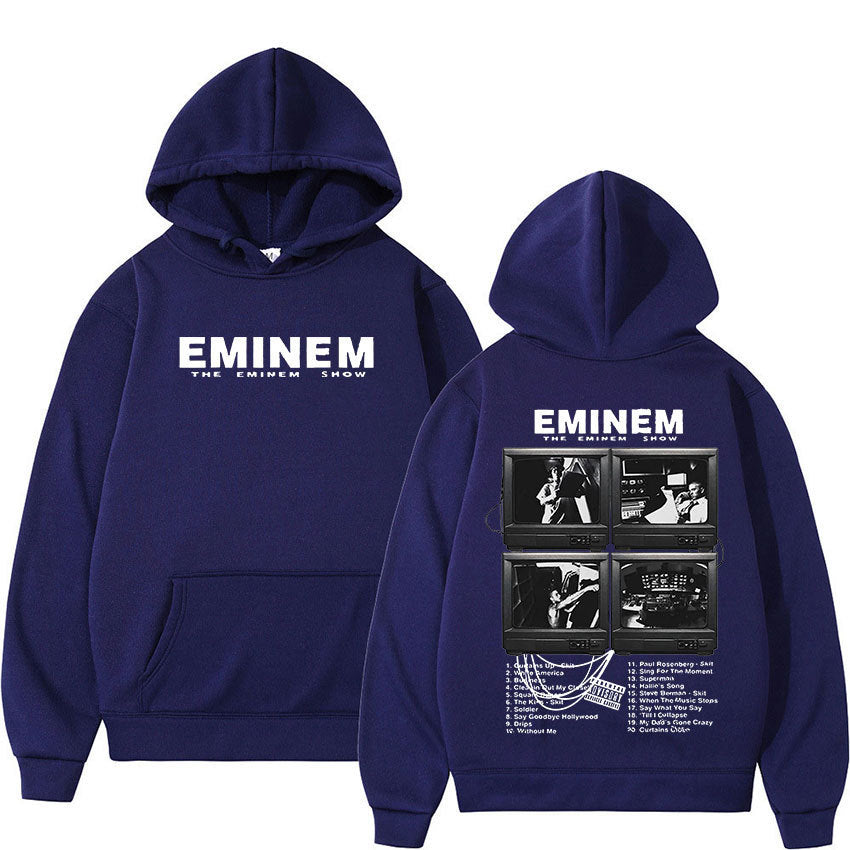 Unisex Eminem World Tour hoodie by eprolo featuring a graphic print, casual fit, and soft fabric for comfortable streetwear style.