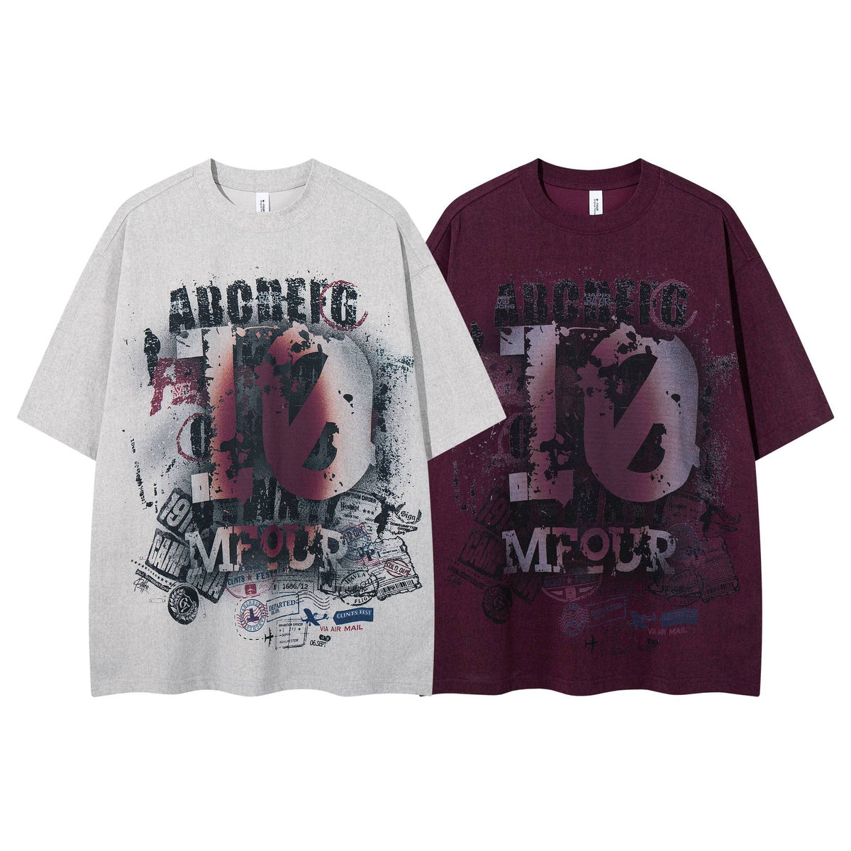 Eprolo digital stamp printed short sleeve top featuring colorful digital design on lightweight fabric.