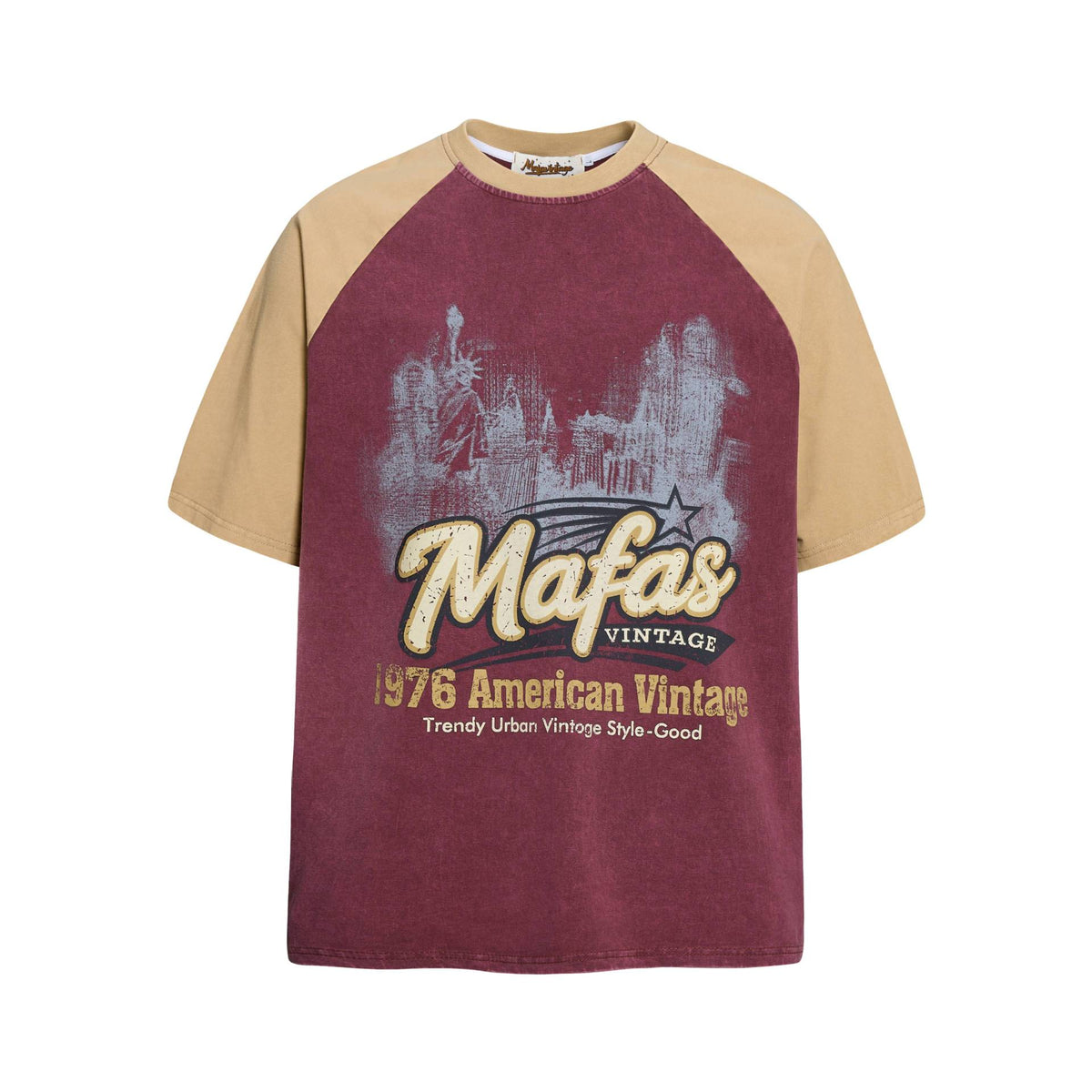 Eprolo city silhouette vintage short sleeve top featuring a black and white urban skyline design on a casual shirt.