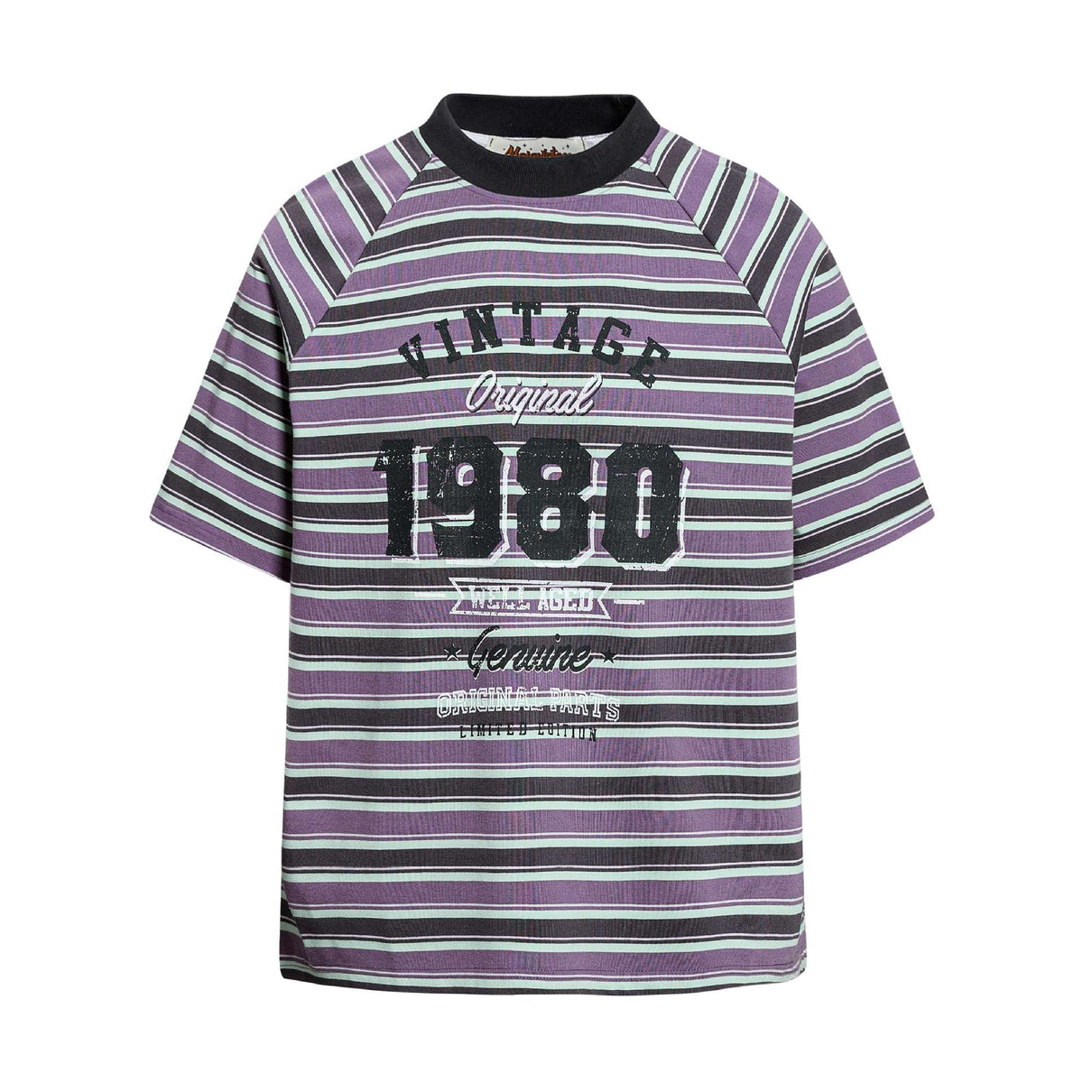 Eprolo striped short-sleeve shirt with a classic design, featuring colorful horizontal stripes on lightweight fabric.