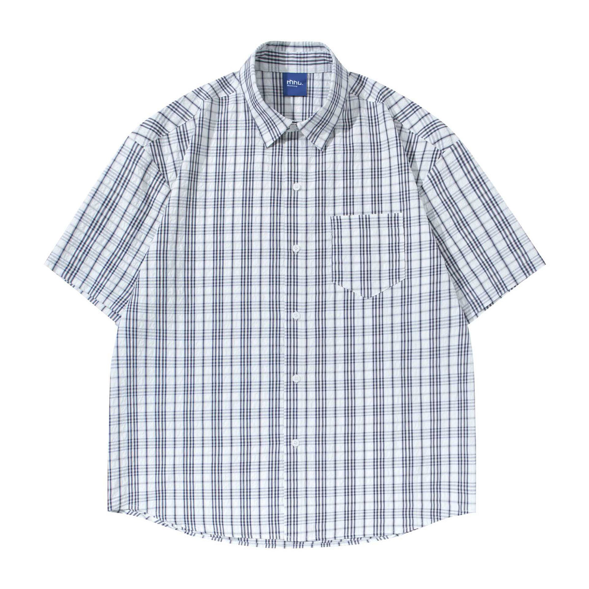 Eprolo texture plaid shirt T-shirt featuring a stylish plaid pattern and casual fit, shown on a model.