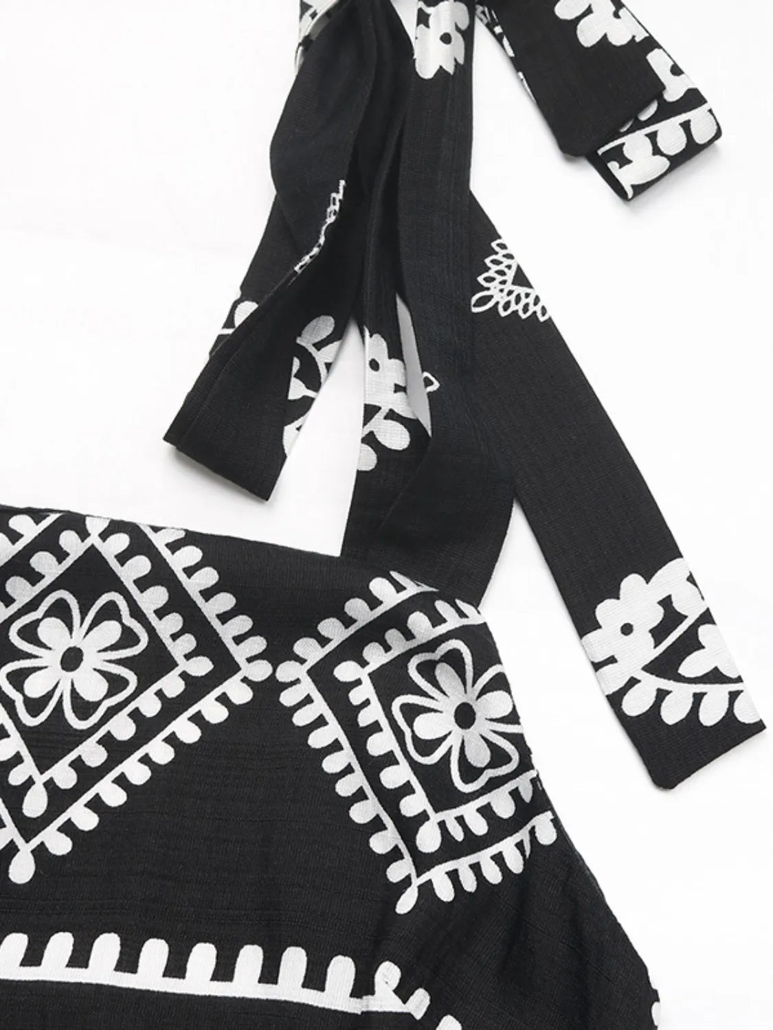 Printed square neck maxi cami dress by Plush Fashion Hub featuring a flowy silhouette and stylish square neckline.