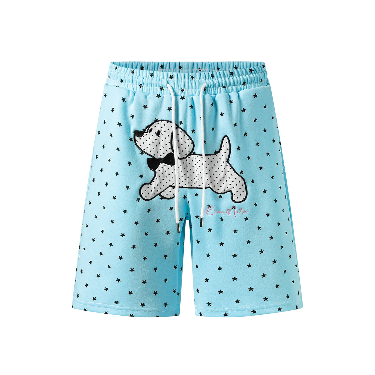 Soft and cute embroidered dog patch shorts by eprolo, featuring colorful dog design and comfortable fabric, perfect for casual wear.
