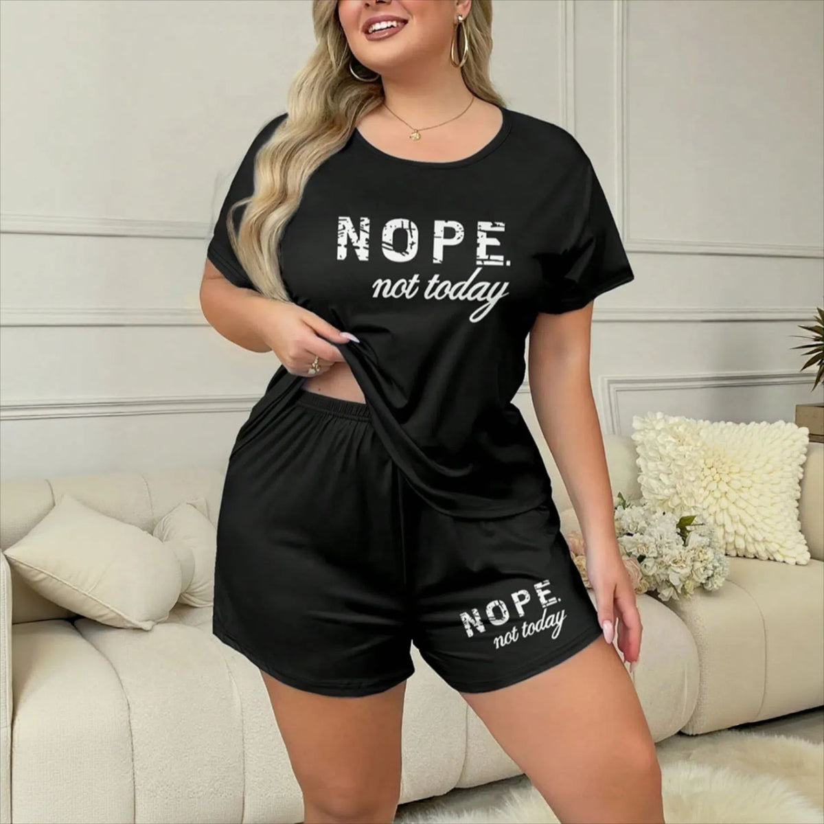 Eprolo summer fashion letter print loungewear set featuring a comfortable top and matching pants with stylish letter designs.