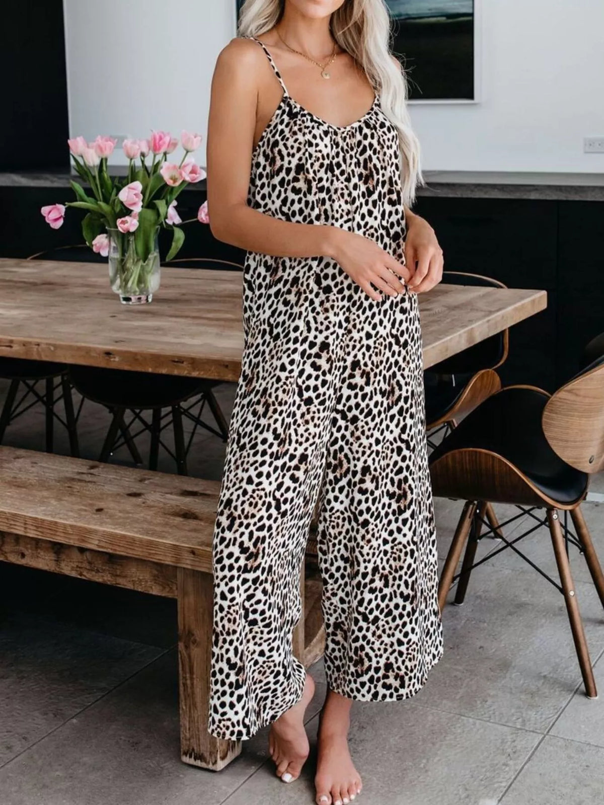 Plus size tie-dye wide leg jumpsuit by Plush Fashion Hub featuring a full-length, vibrant, casual jumpsuit with a relaxed fit.