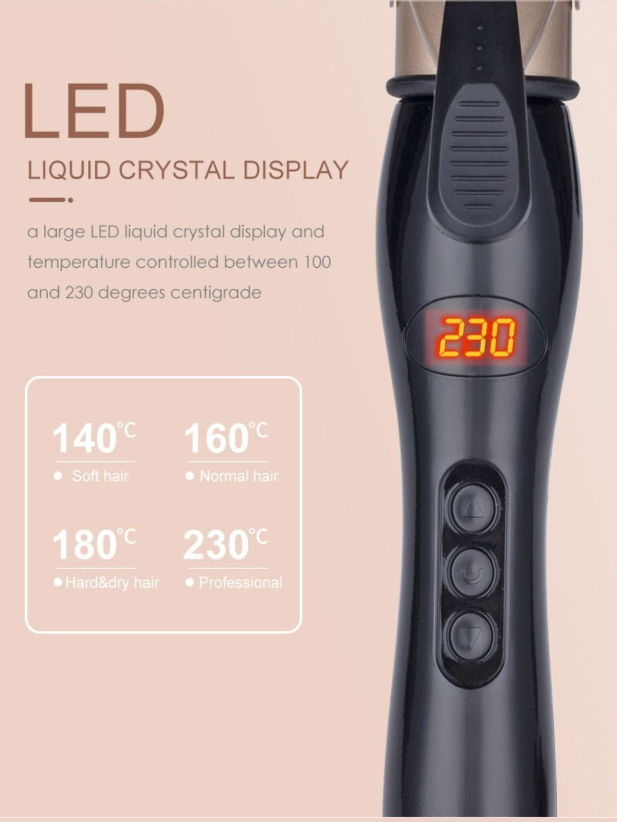 Ceramic curling iron from Plush Fashion Hub with a professional anti-scald design for fast, safe hair styling.