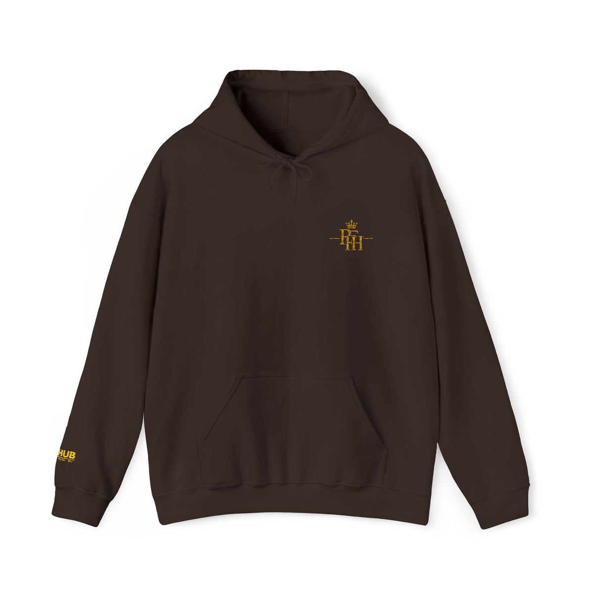 PFH Crown Embroidered Hoodie – Black & Gold