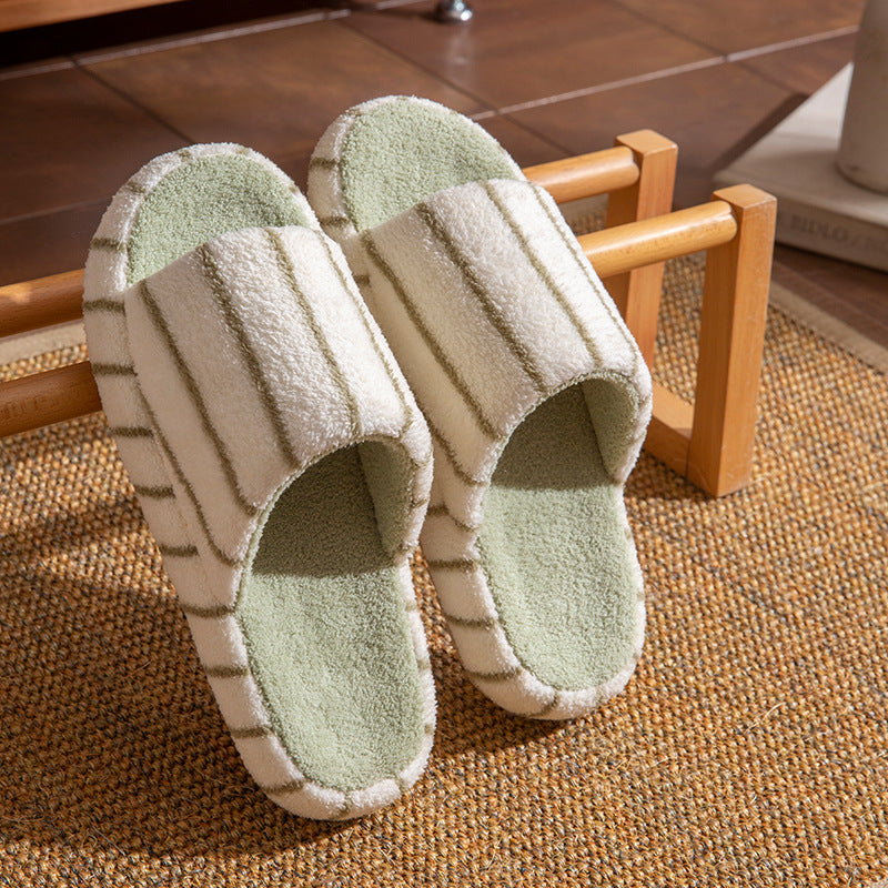 Unisex soft faux fur indoor slippers with anti-slip sole from Plush Fashion Hub, cozy and comfortable for home use.