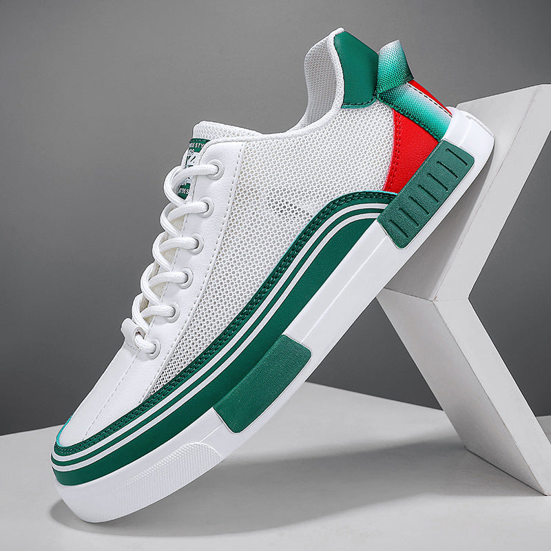 Plush Fashion Hub thin mesh perforated board sneakers with breathable design and sporty style, shown from a side angle.