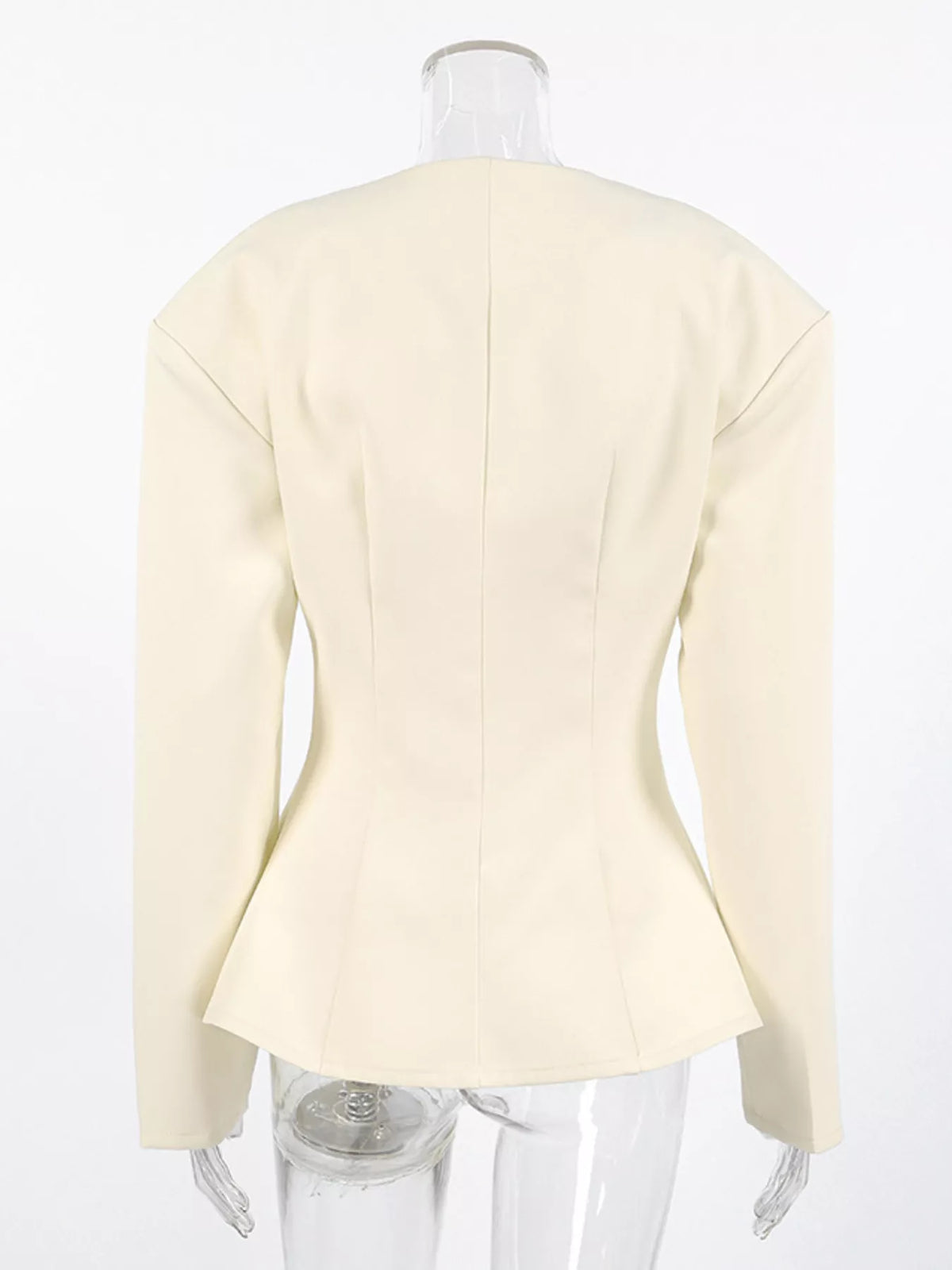 Trendsi women's V-neck button-up blazer with structured shoulders, tailored fit, and classic design for professional or stylish looks.