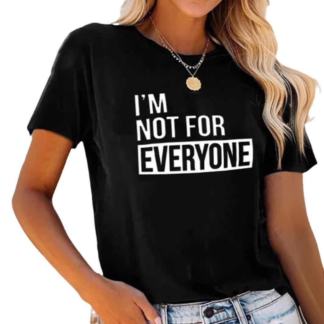 Printed round neck crewneck T-shirt for women by eprolo, casual fashion top with a comfortable fit and stylish design.