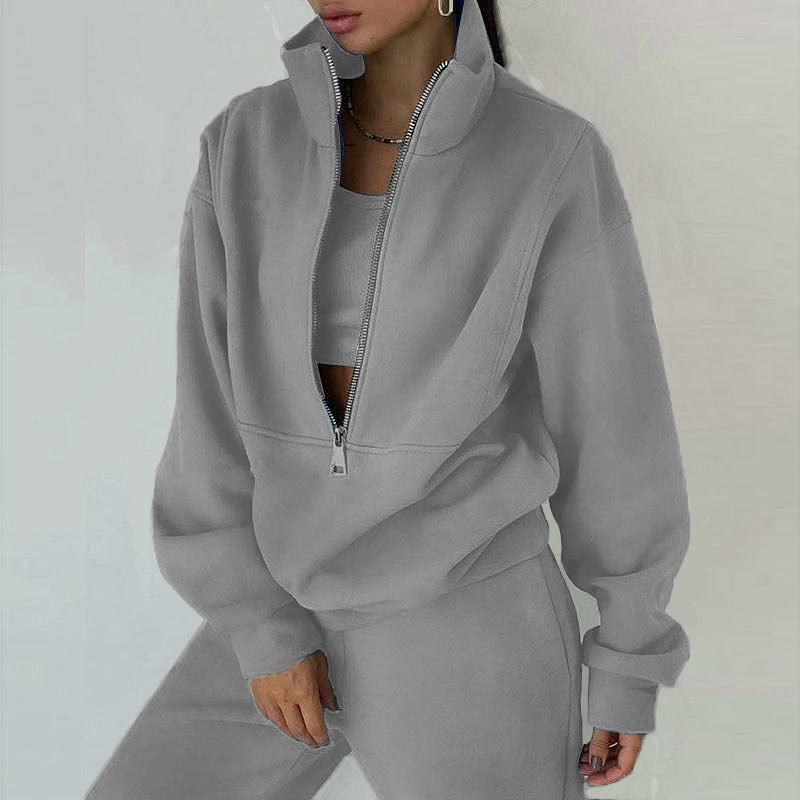 Velvet Touch Fleece Sporty Co-Ord Set by Plush Fashion Hub, two-piece loungewear with soft fleece fabric and sporty design.