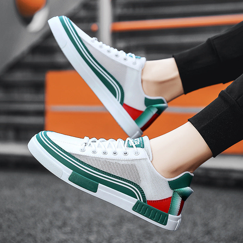 Plush Fashion Hub thin mesh perforated board sneakers with breathable design and sporty style, perfect for casual wear.