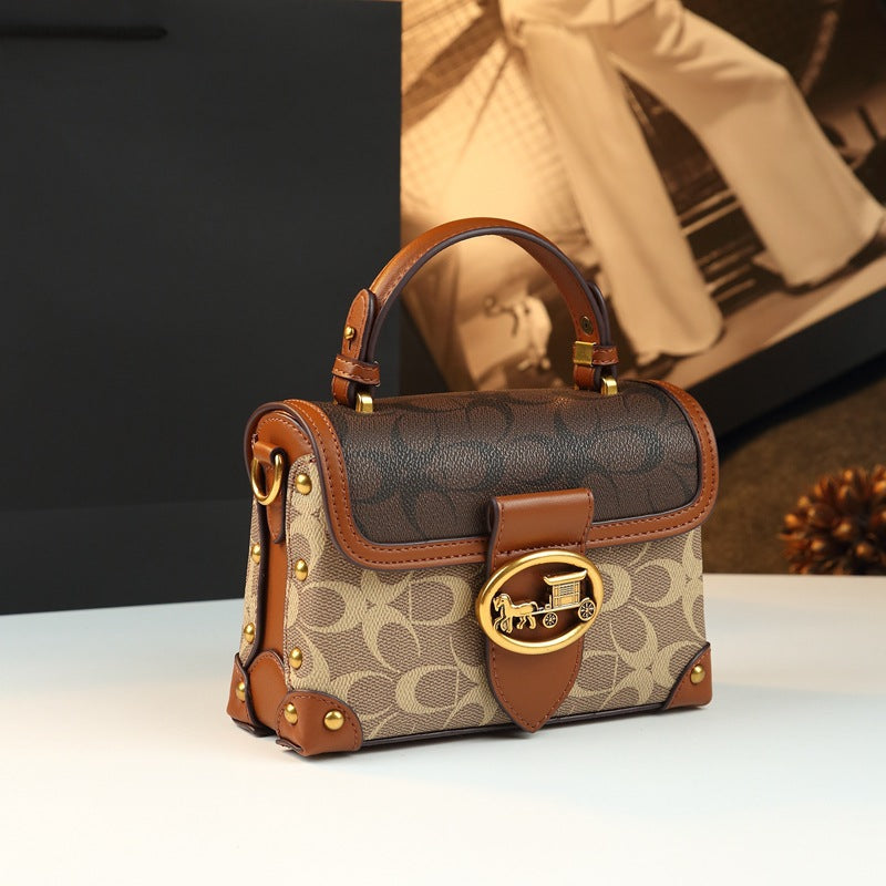 Magenta leather small square crossbody bag for women with adjustable strap and gold-tone hardware by Plush Fashion Hub.