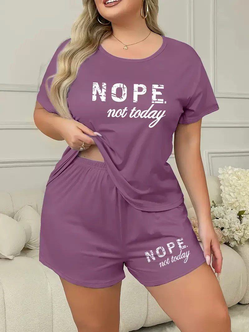 Eprolo summer fashion letter print loungewear set featuring a comfortable top and matching pants for casual wear.