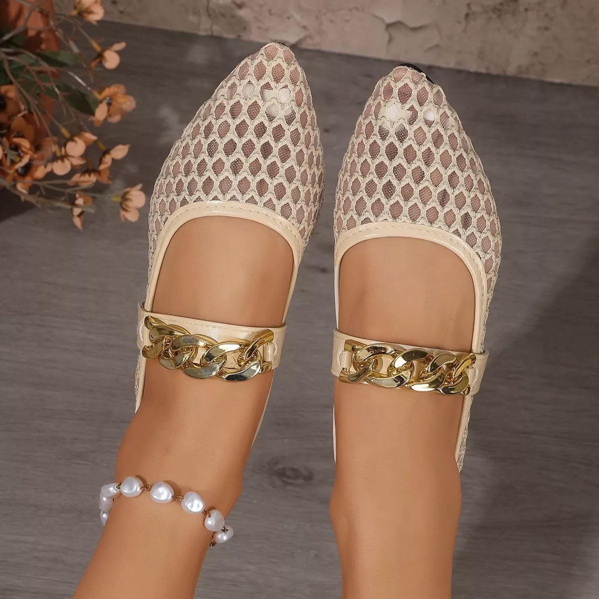 Point toe slip-on shoes from Trendsi's Tops collection, stylish and comfortable footwear with sleek design.