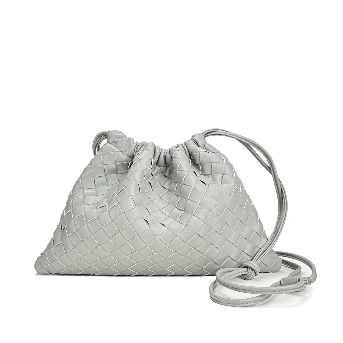 Quilted genuine leather woven shoulder crossbody clutch bag by Plush Fashion Hub, stylishly crafted for everyday use.