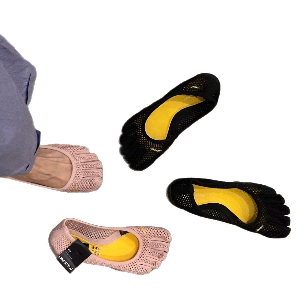 Women's Five Finger training shoes by Plush Fashion Hub, ideal for yoga, Pilates, and outdoor sports, shown in a natural outdoor setting.