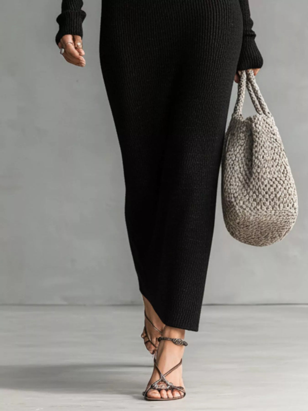 Knit hooded maxi dress with button placket and pockets by Trendsi, featuring a comfortable, stylish design and soft fabric.