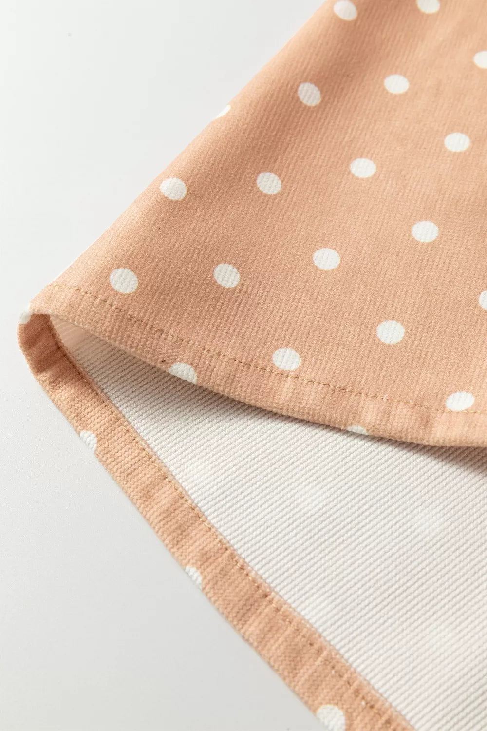 Women’s lightweight polka dot wide-leg casual trousers with drawstring waist, from Plush Fashion Hub, styled as a comfortable dress.