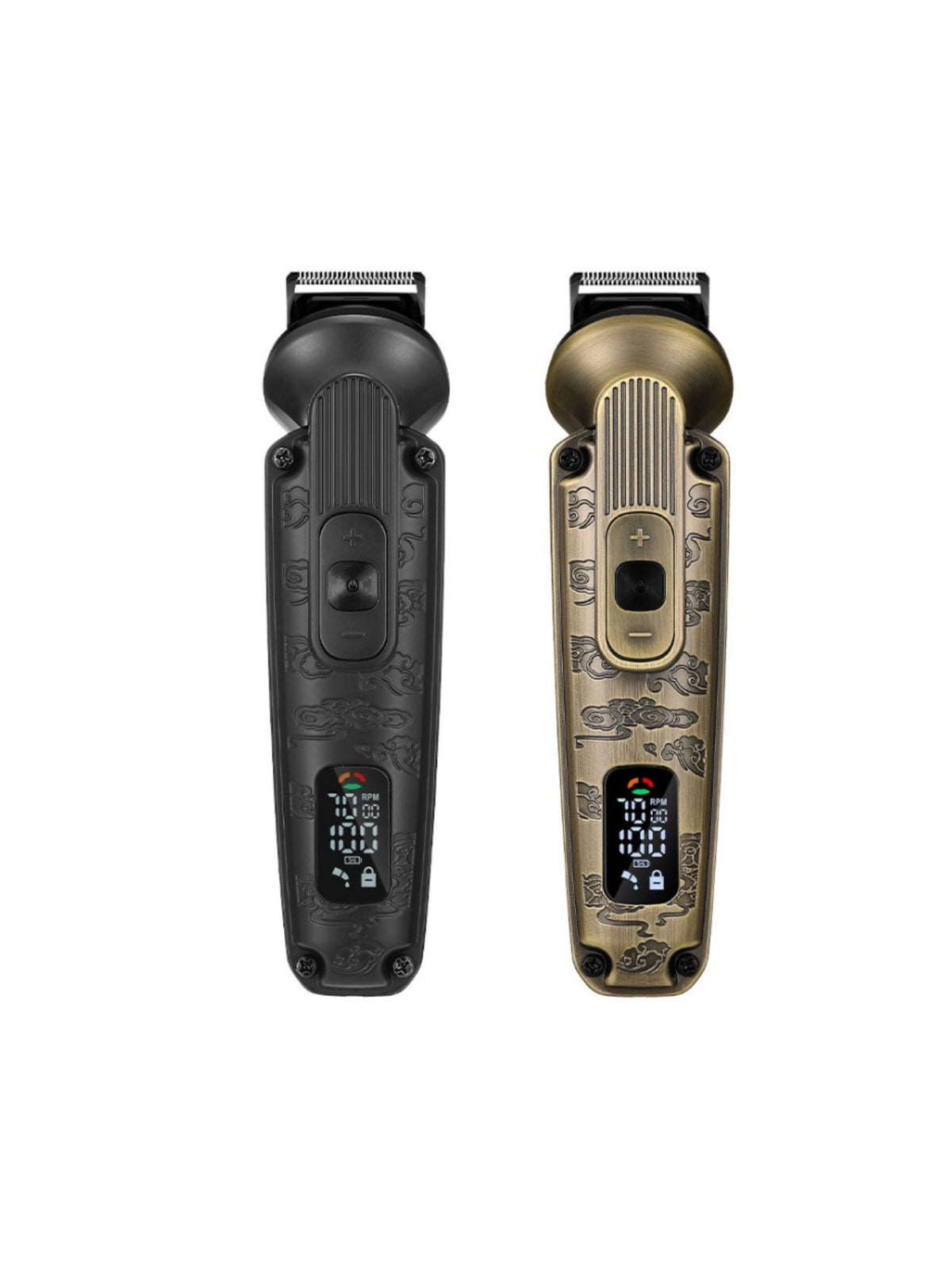 Professional 19-piece LED display hair clipper and grooming kit for men by Plush Fashion Hub, including various grooming tools and accessories.