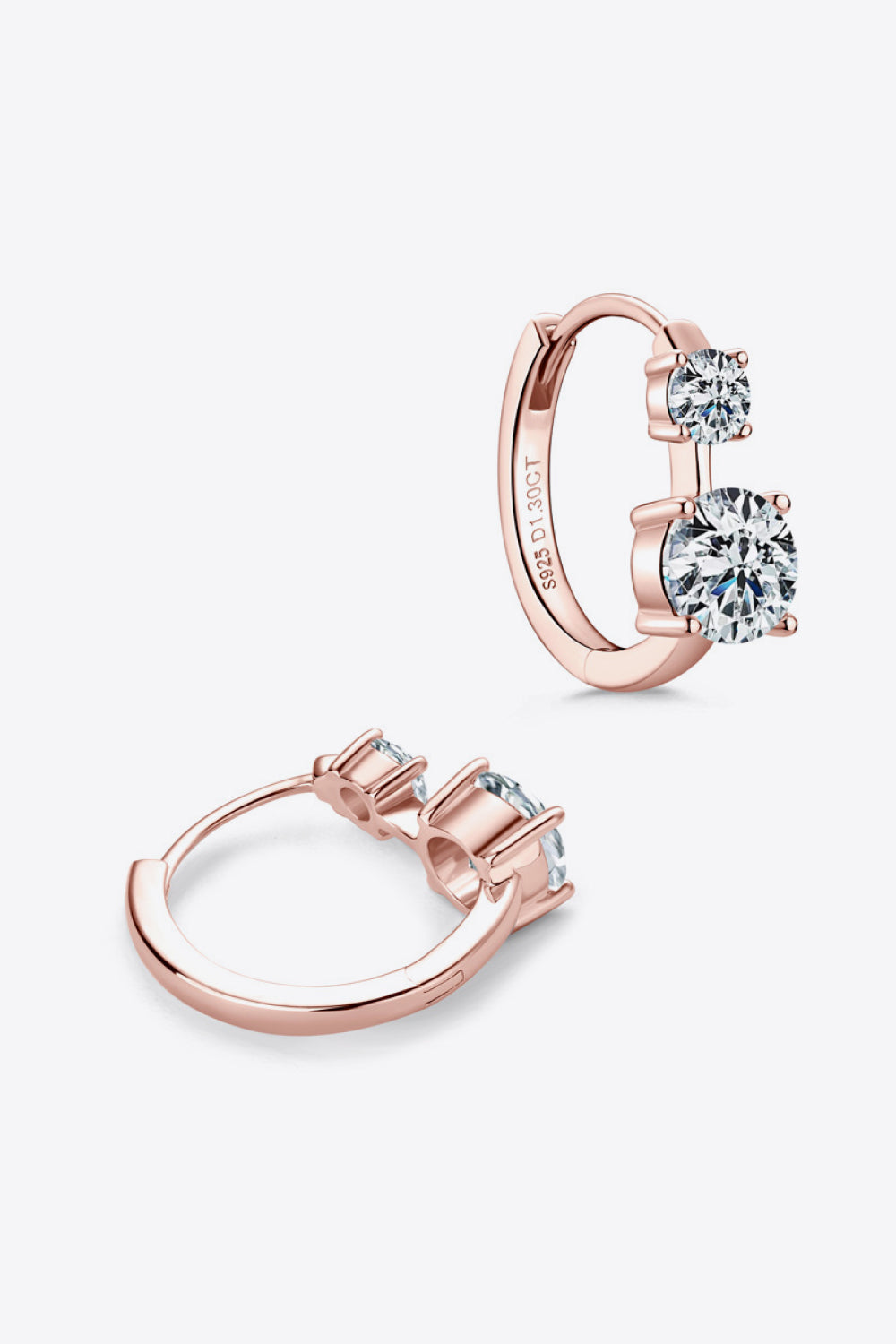 Sterling silver earrings with 1.3 carat moissanite gemstones, elegant jewelry from Plush Fashion Hub