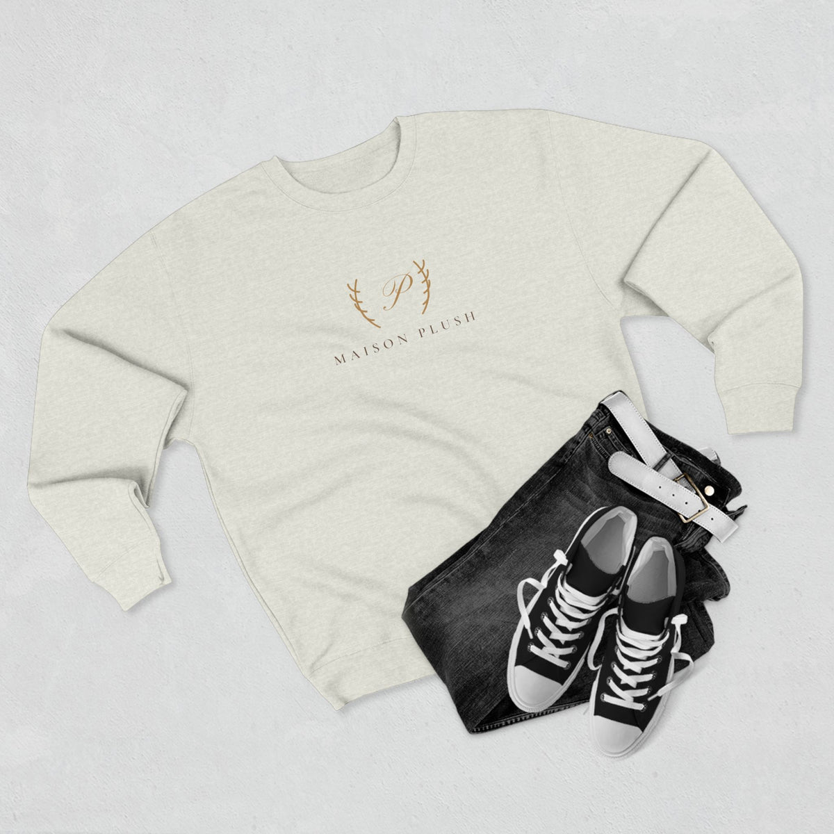 Maison Plush Monogram Crewneck Sweatshirt | Women's Cute Luxury Sweatshirt