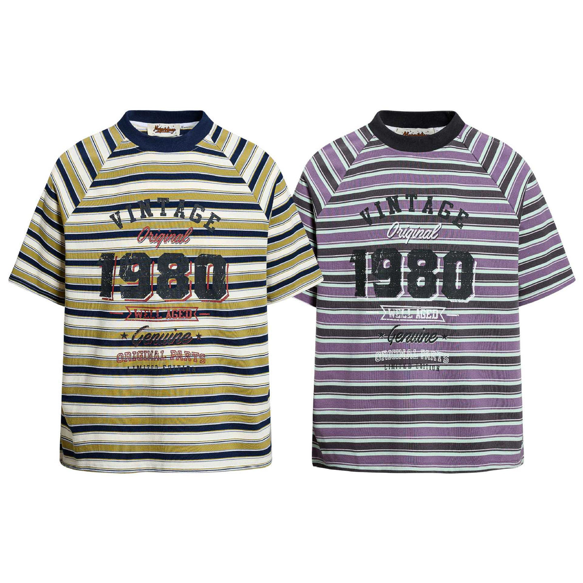 Eprolo striped short sleeve shirt with a classic design, featuring horizontal blue and white stripes on lightweight fabric.