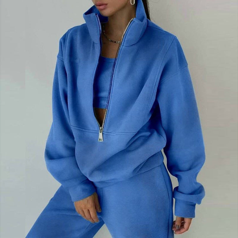 Velvet Touch Fleece Sporty Co-Ord Set by Plush Fashion Hub, two-piece loungewear with soft fleece fabric and sporty design.