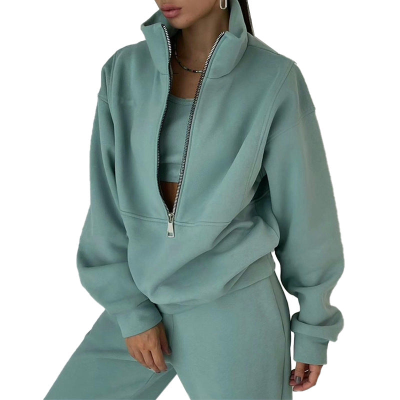 Velvet Touch Fleece Sporty Co-Ord Set in soft fleece fabric, featuring a comfortable two-piece design from Plush Fashion Hub.