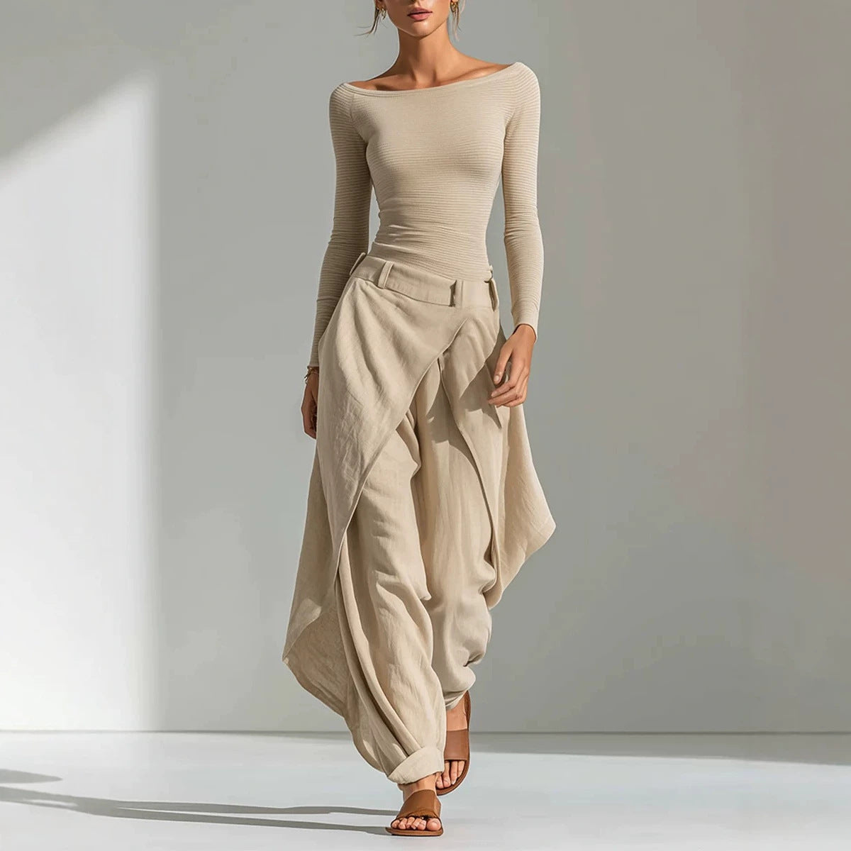 Eprolo women's loose top and pants two-piece set, comfortable casual outfit, light fabric, relaxed fit, suitable for everyday wear