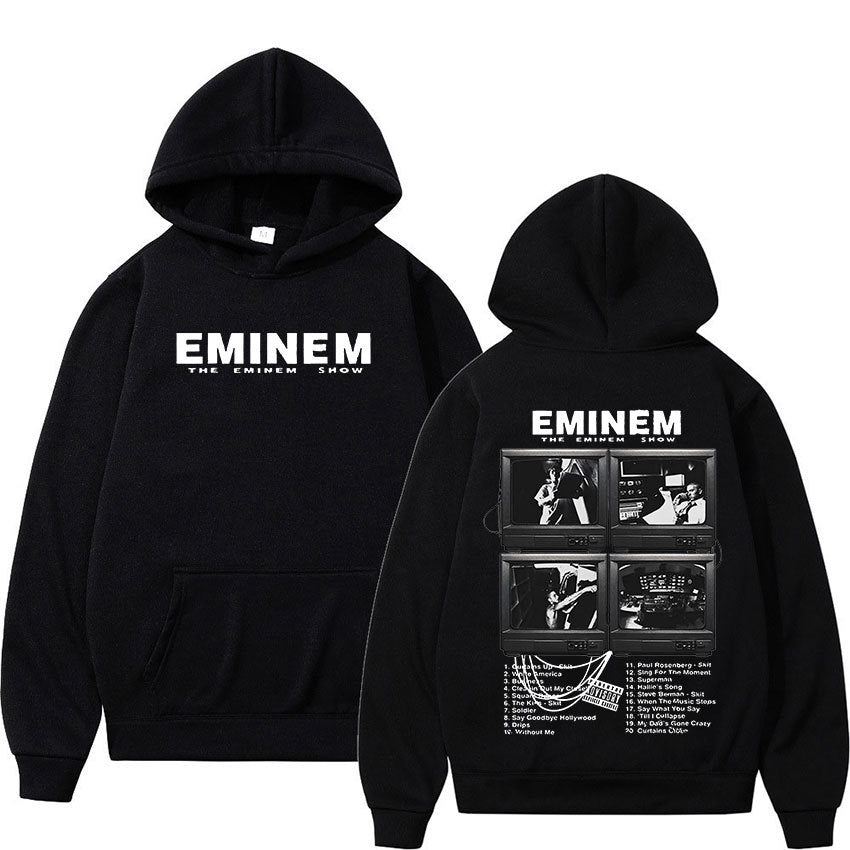 Eprolo Eminem World Tour hoodie, unisex fashion sweatshirt with graphic print, casual streetwear style, front view.