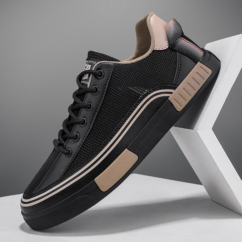 Plush Fashion Hub thin mesh perforated board sneakers with breathable design and stylish look.