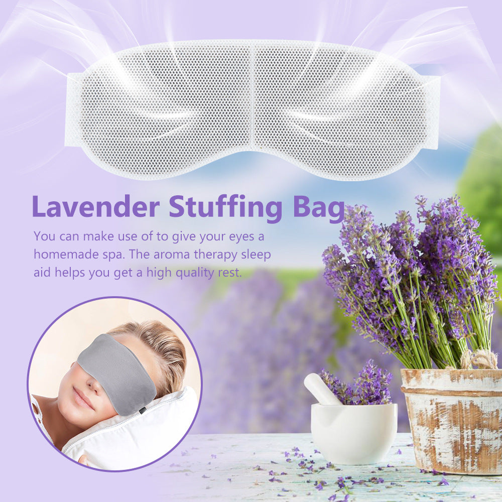 White mesh sleep mask with a dotted pattern, and a woman sleeping wearing a grey sleep mask.