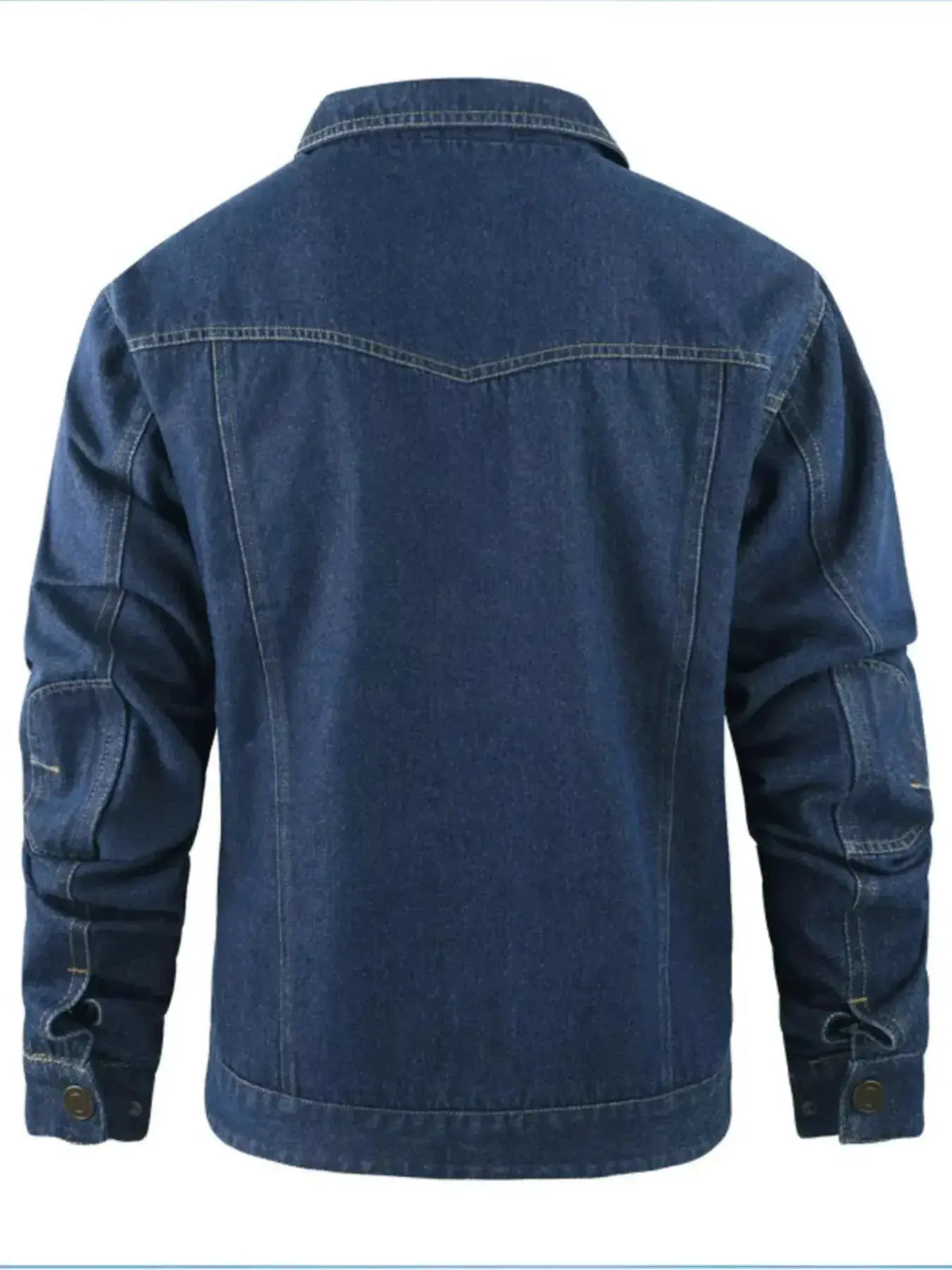 Men's lightweight denim casual snap-down jacket by Plush Fashion Hub, versatile outerwear with classic denim style.