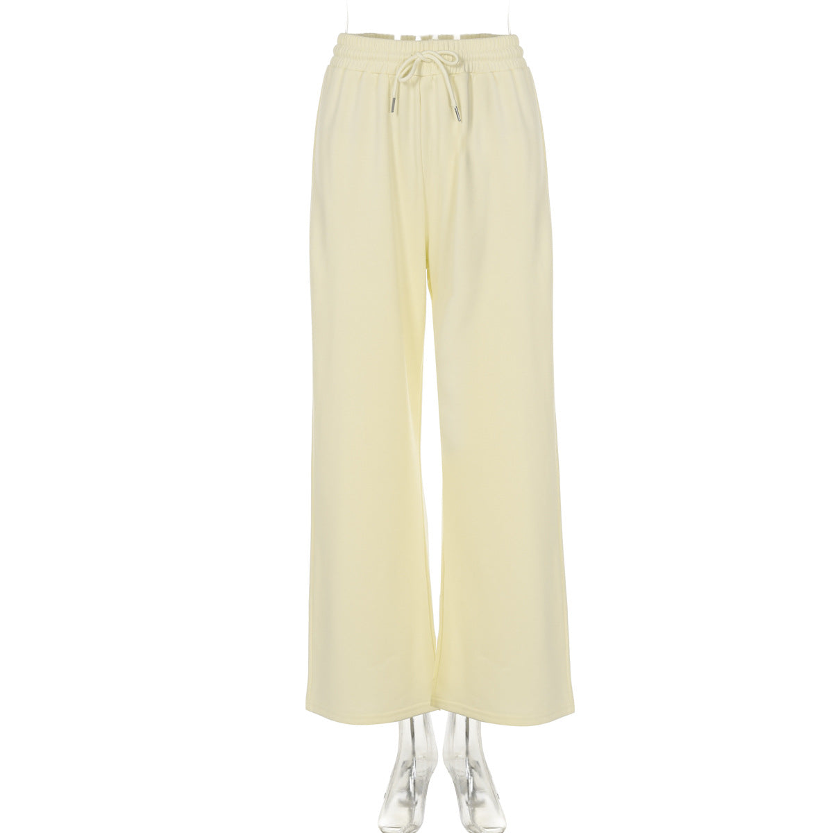 Women’s autumn casual trousers by Plush Fashion Hub, loose fit with drawstring waist and solid color, perfect for relaxed style.