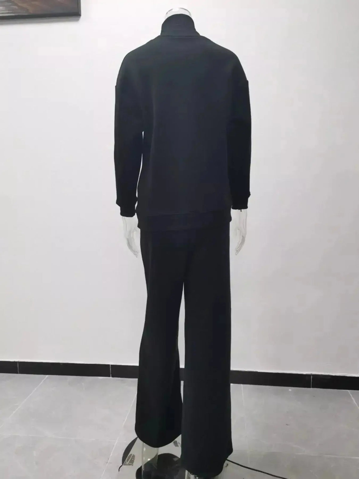 Plus size turtleneck sweater and pants lounge set by Plush Fashion Hub, comfortable long sleeve top with matching pants.