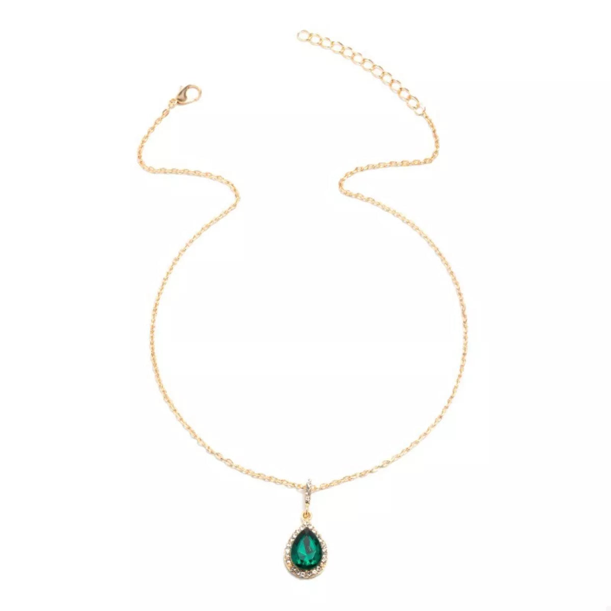 18K gold-plated teardrop pendant necklace with elegant design, featuring a smooth teardrop charm on a delicate chain.